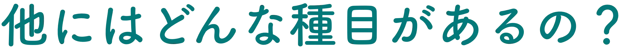 他にはどんな種目があるの？