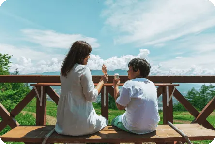 山頂でおやつタイム